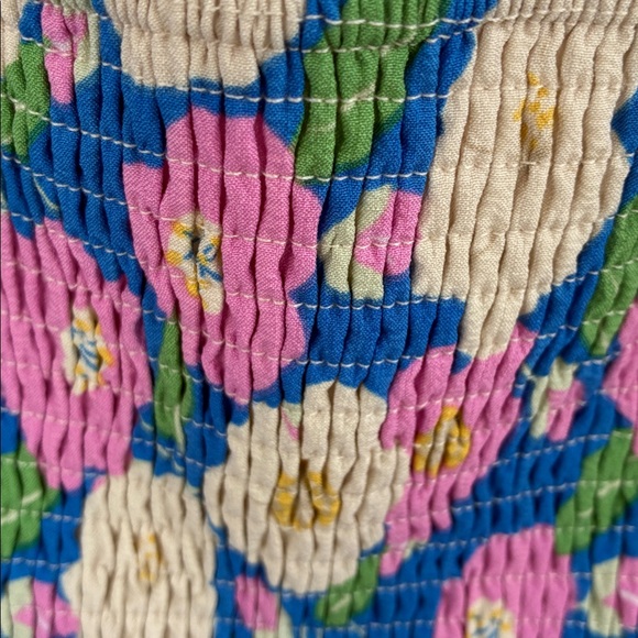 Altar'd State Multicolor Floral Puff Sleeve Smocked Crop Top Medium - Picture 6 of 13